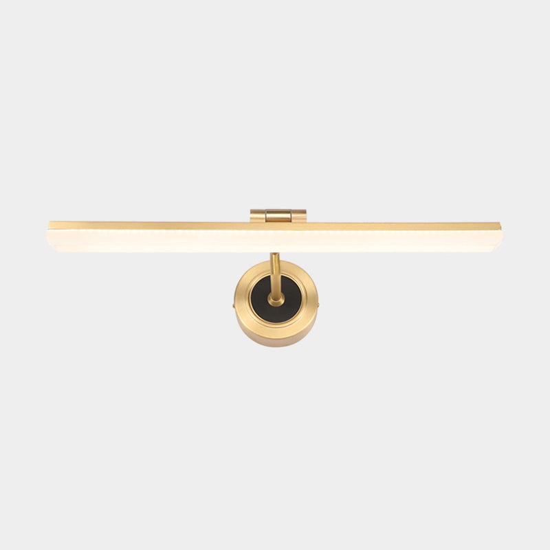 Minimalist Led Vanity Light For Bathroom Walls - Swing Arm Bath Bar With Acrylic Shade Gold / 23 Arc
