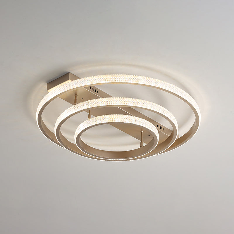 Modern Champagne Loop Flush Mount Led Ceiling Light / 33.5 Round