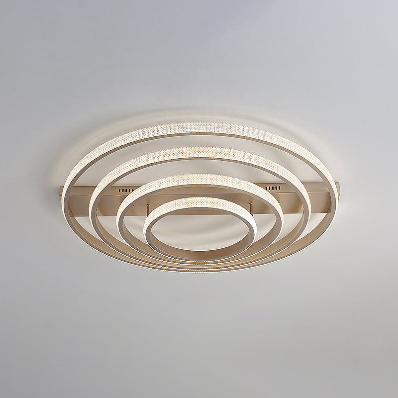 Modern Champagne Loop Flush Mount Led Ceiling Light / 41 Round