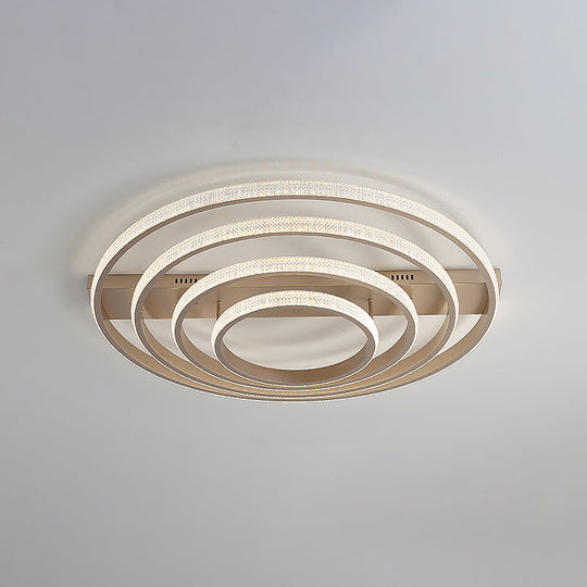Modern Champagne Loop Flush Mount Led Ceiling Light / 41 Round