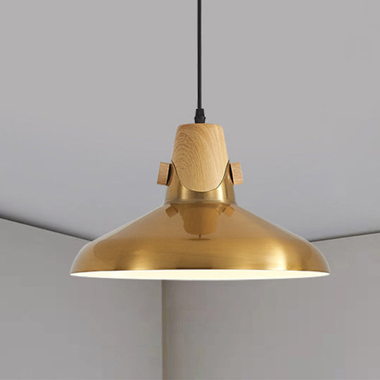 Modern Dome Metal Pendant Lighting - 1-Light Brass Hanging Lamp For Restaurant 8.5’/14’ Wide