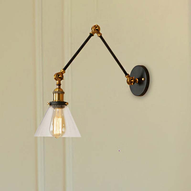 Vintage Style Wall Sconce With Clear Glass And Satin Brass Chrome Or Antique Finish - Perfect For