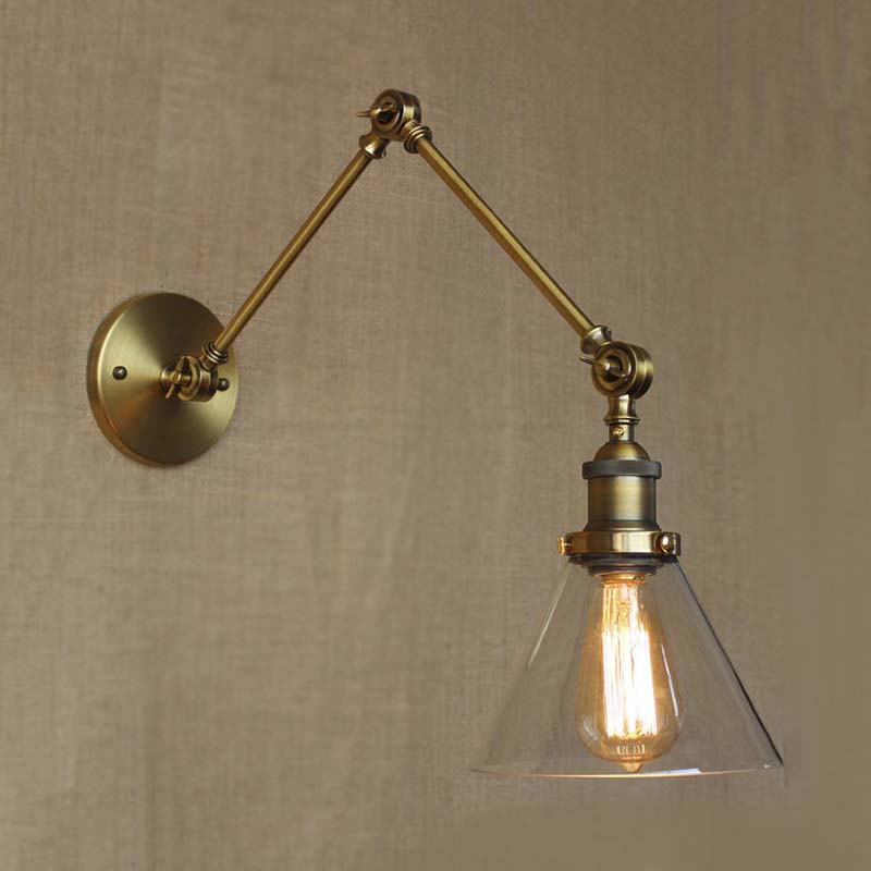 Vintage Style Wall Sconce With Clear Glass And Satin Brass Chrome Or Antique Finish - Perfect For