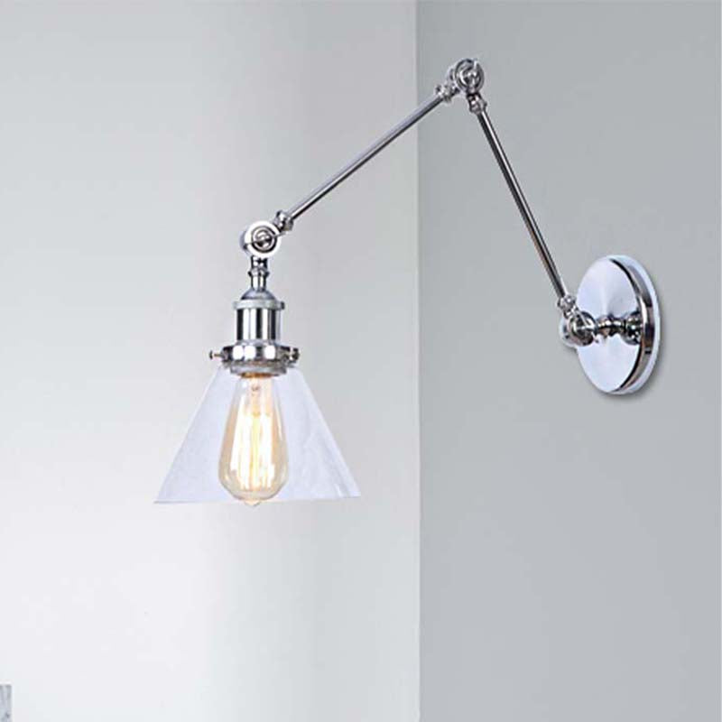Vintage Style Wall Sconce With Clear Glass And Satin Brass Chrome Or Antique Finish - Perfect For