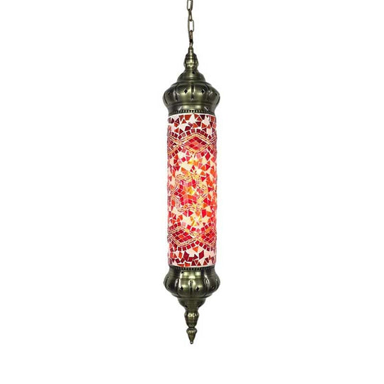 Retro Colorful Glass Bronze Tube Pendant Light - 1/4 Heads Ceiling Fixture For Living Room