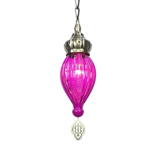 Suspension Pendant Light: Teardrop In Red/Pink/Yellow For Living Room - Traditional Style With 1/4