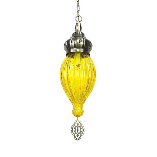 Suspension Pendant Light: Teardrop In Red/Pink/Yellow For Living Room - Traditional Style With 1/4