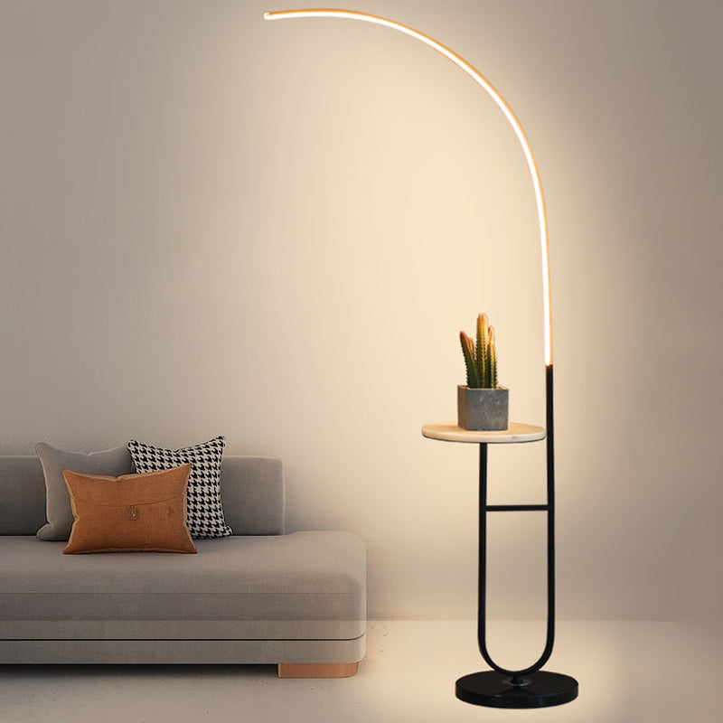 Modern Curve Standing Lamp - Metal Led 1 Head Living Room Floor Lighting
