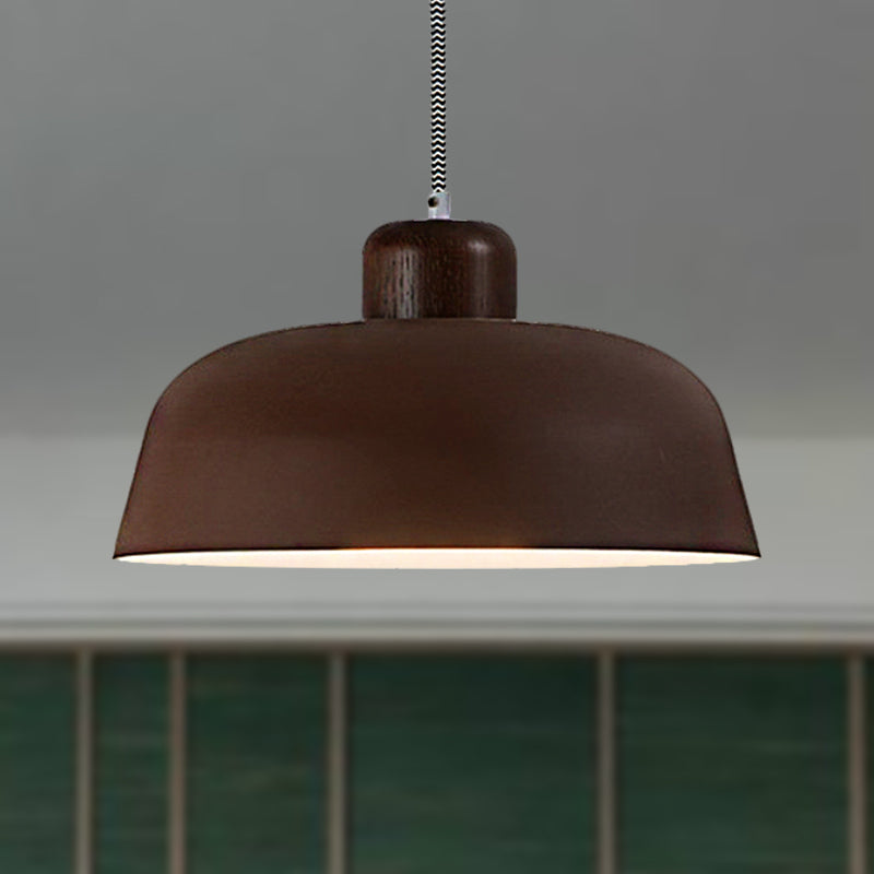Vintage Style Metallic Pendant Lamp For Dining Table Ceiling With 12’/15’ W Bowl Shade 1 Light