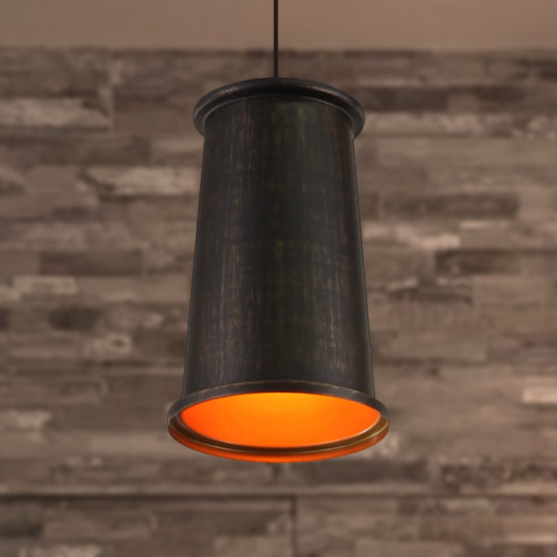 Vintage Style Pendant Light With Metal Shade | 1 Bulb Suspension Lighting For Dining Room In