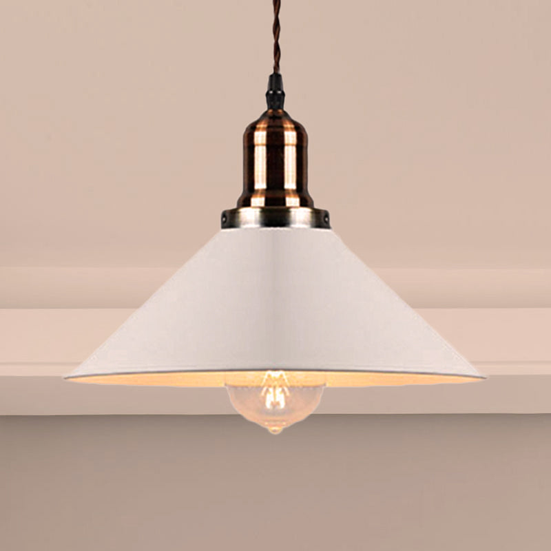 Stylish Metal Pendant Light With Cone/Saucer/Dome Shade - Loft Design In White Ideal For Restaurants