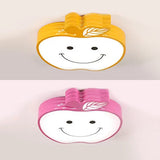 Smiling Apple Kids Ceiling Lamp - Contemporary Flush Mount Light