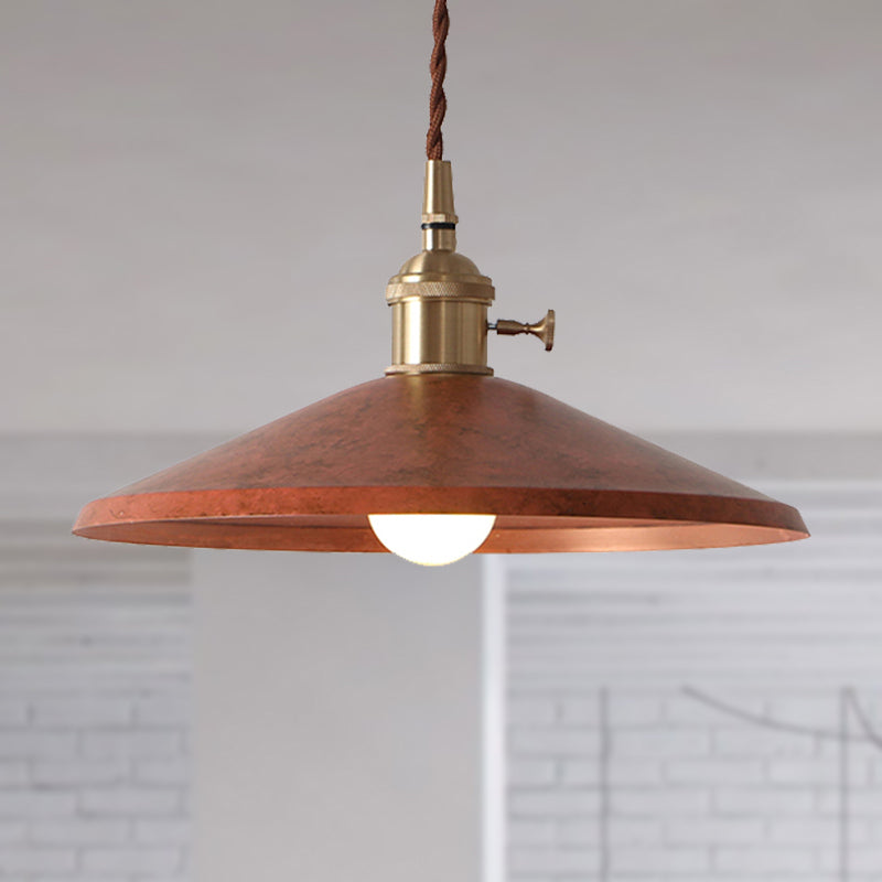 Rustic Saucer Shade Pendant Light With Adjustable Cord - Silver/Red/Blue