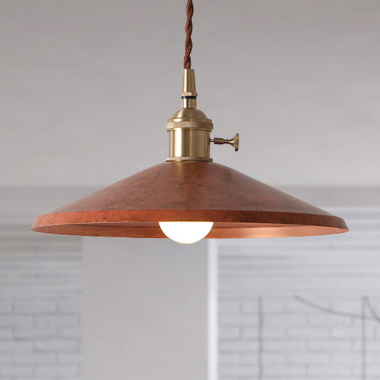 Rustic Saucer Shade Pendant Light With Adjustable Cord - Silver/Red/Blue