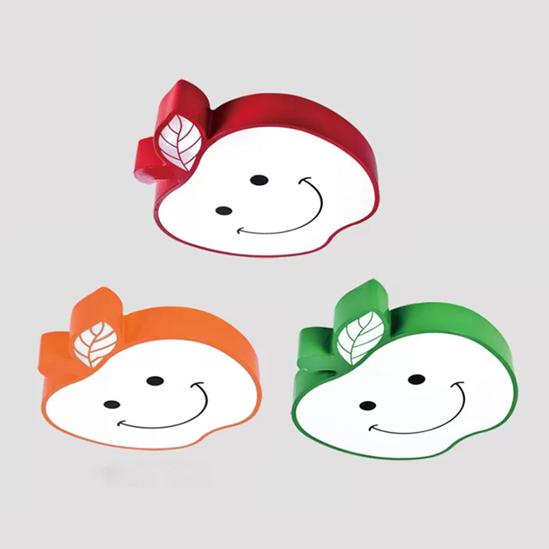 Darling Smiling Apple Ceiling Light For Child’s Bedroom - Acrylic Metal Flush Mount