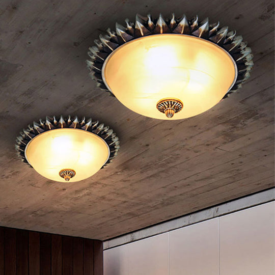 Vintage Black Sunburst Ceiling Light With Opal Glass For Living Room - 9’/15’ Wide