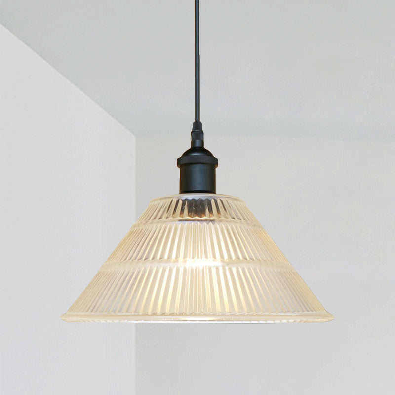 Modern Black Glass Cone Pendant Light For Stylish Living Room Decor