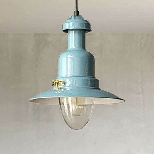 Blue And Yellow Metallic Pendant Ceiling Light For An Industrial Stylish Living Room Sky