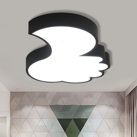 Cute Thumbs - Up Led Ceiling Lamp For Energy - Saving Study Room Lighting Black / 17’ White