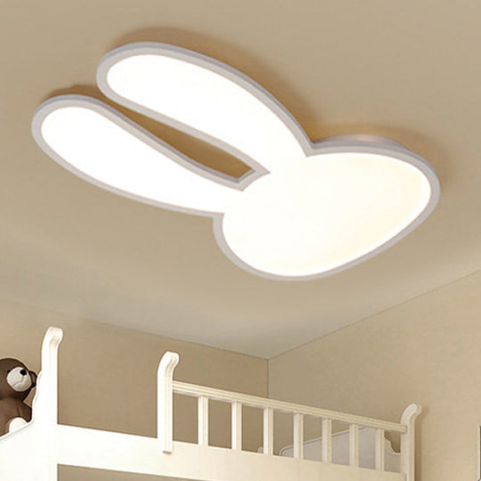 Bunny Ceiling Lamp For Baby Girls Room - Acrylic Led Mount Light With Eye-Care Technology
