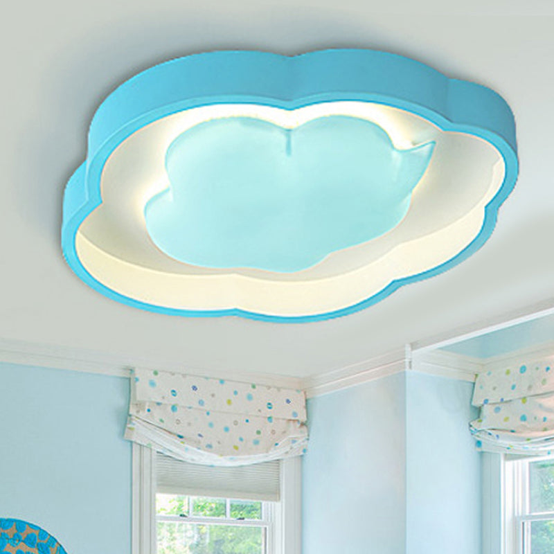 Modern Led Ceiling Fixture For Cloud-Inspired Childrens Bedroom Blue / Warm