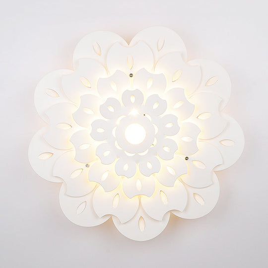 Pretty White Floral Led Wall Lamp For Kids Bedrooms / 10