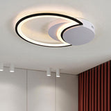 Contemporary Round Acrylic Flush Mount Ceiling Light For Living Room Décor Black - White / 16’ White