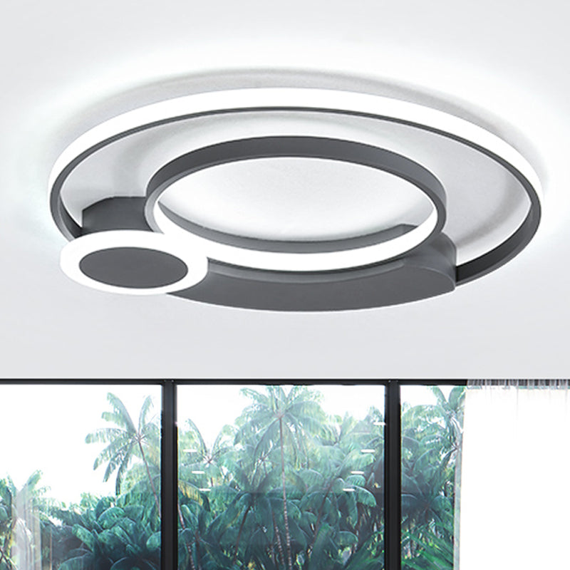 Acrylic Led Ceiling Light For Living Rooms - Simple & Eye - Caring Grey / 16.5’ White