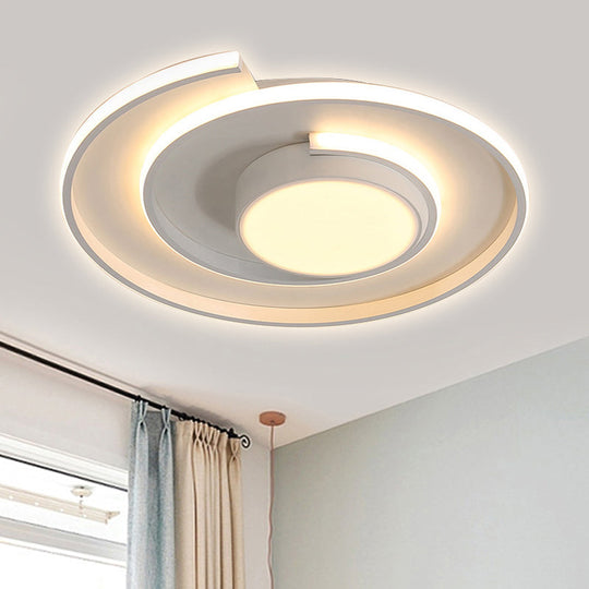 Modern Swirl Led Ceiling Lamp For Energy - Saving Study Room Lighting