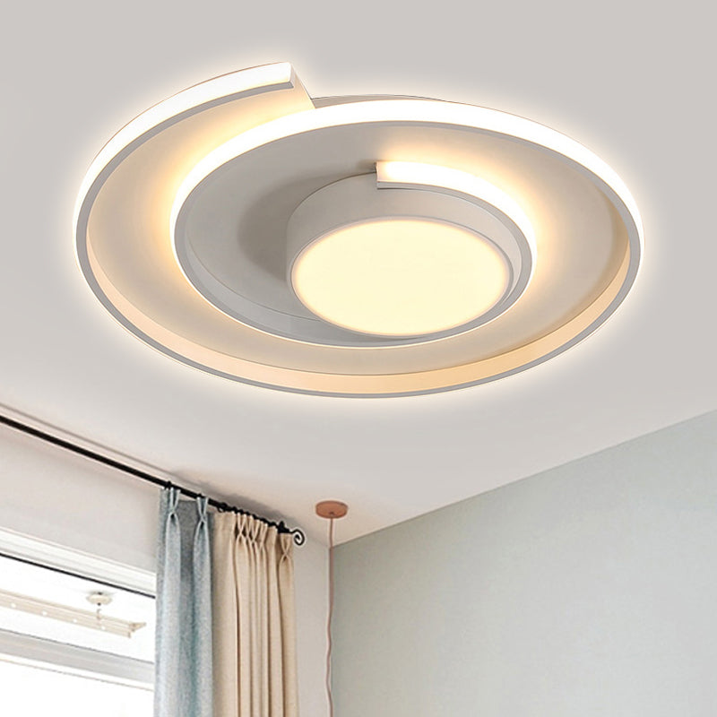 Modern Swirl Led Ceiling Lamp For Energy-Saving Study Room Lighting