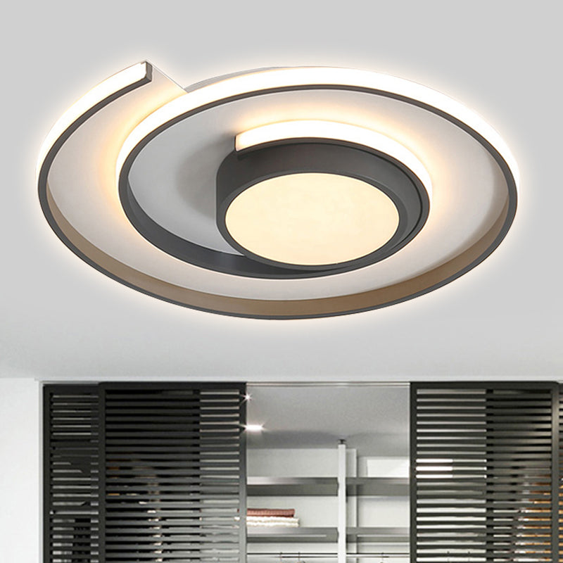 Modern Swirl Led Ceiling Lamp For Energy - Saving Study Room Lighting