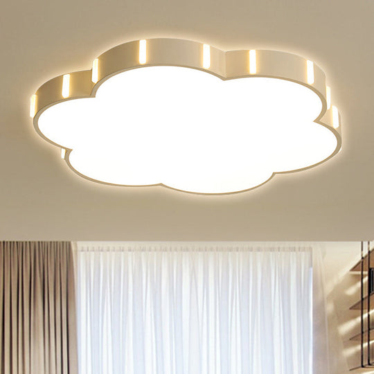 Blossom Shaped Kindergarten Flushmount Ceiling Lamp In White / 16.5’ Warm