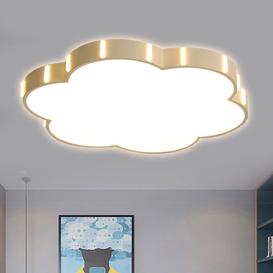 Blossom Shaped Kindergarten Flushmount Ceiling Lamp In White