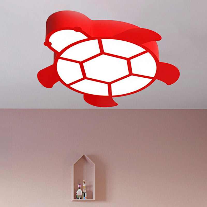 Cartoon Turtle Kindergarten Ceiling Light - Acrylic Flush Mount Fixture