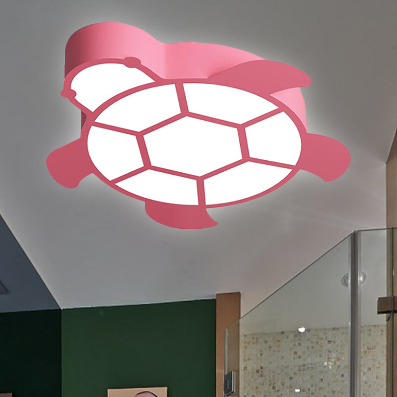Cartoon Turtle Kindergarten Ceiling Light - Acrylic Flush Mount Fixture