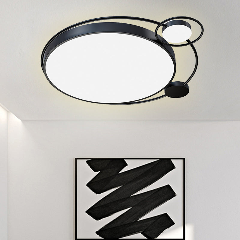 Modern Contemporary Flush Mount Acrylic Ceiling Light For Living Room Black / 16’ Warm
