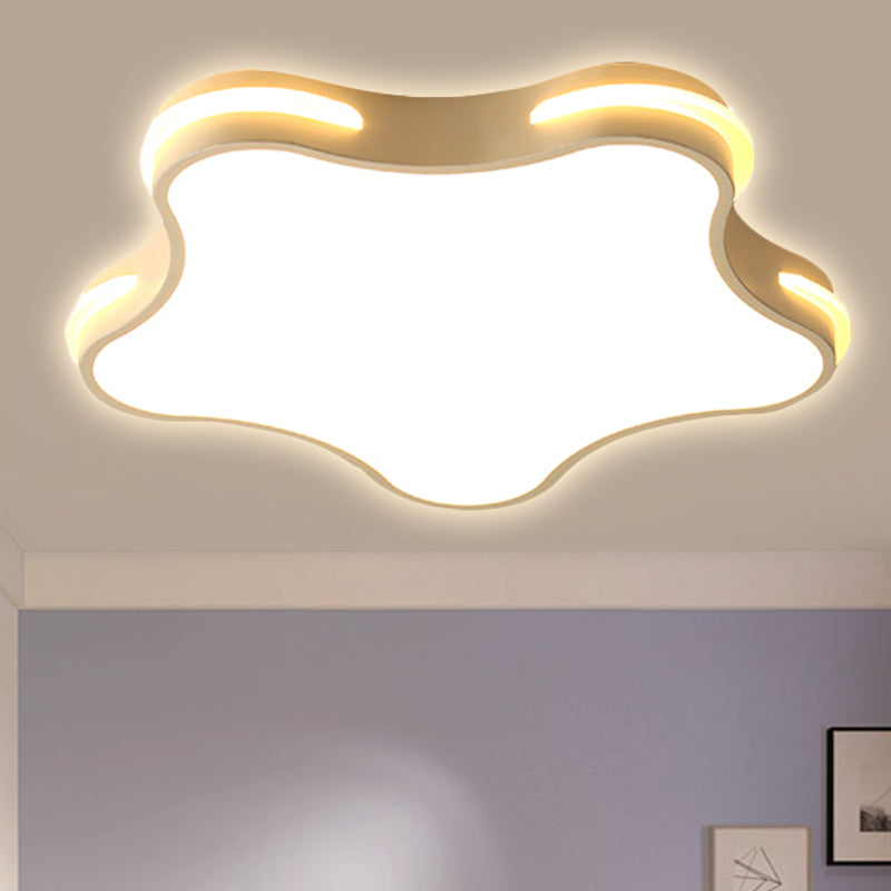 Modern White Star Led Ceiling Lamp For Boys Bedroom