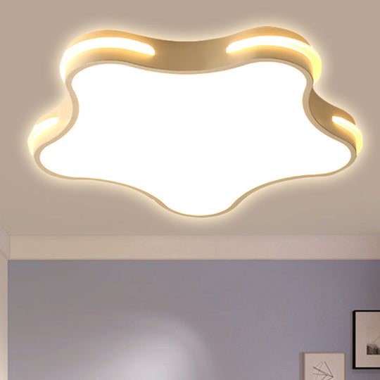 Modern White Star Led Ceiling Lamp For Boys Bedroom
