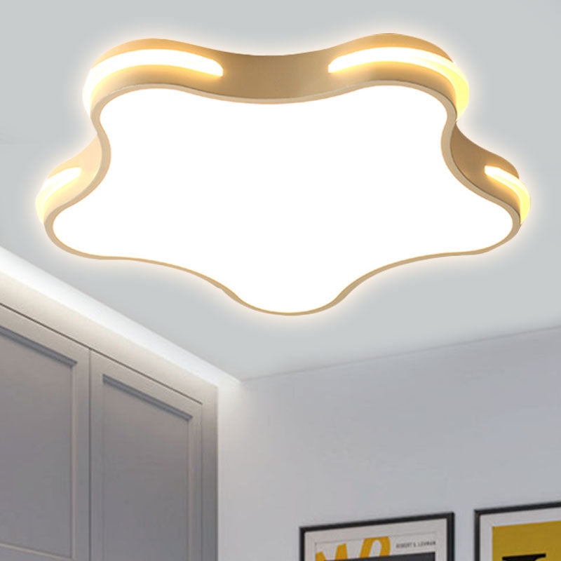 Modern White Star Led Ceiling Lamp For Boys’ Bedroom