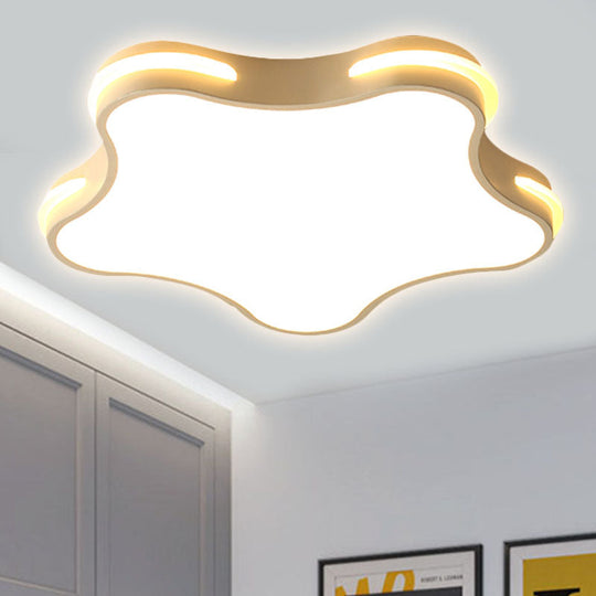 Modern White Star Led Ceiling Lamp For Boys’ Bedroom