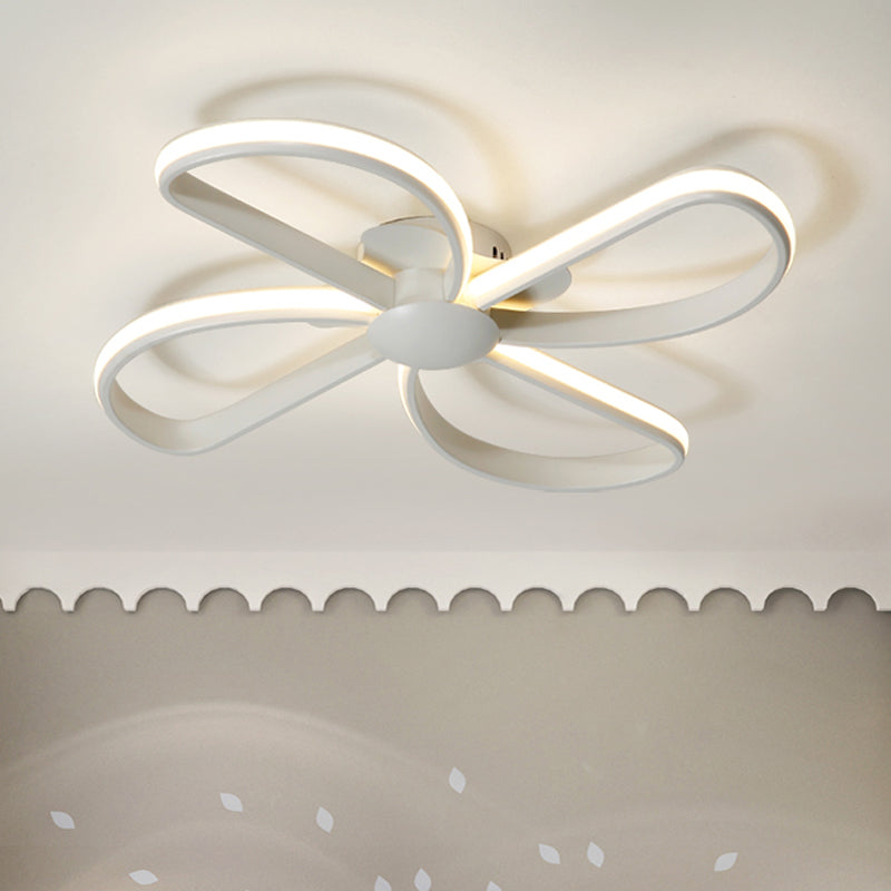 Stylish Petal Led Ceiling Mount Light - Acrylic White Lamp For Kids’ Bedrooms