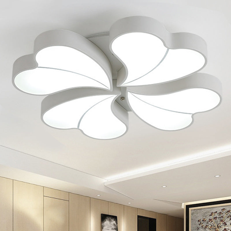 Flower - Shaped Acrylic Art Deco Ceiling Light In White For Bedroom / 20.5’ Warm
