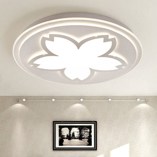Modern White Acrylic Led Ceiling Light With Circular Petal Design For Kitchen / 16’ Warm