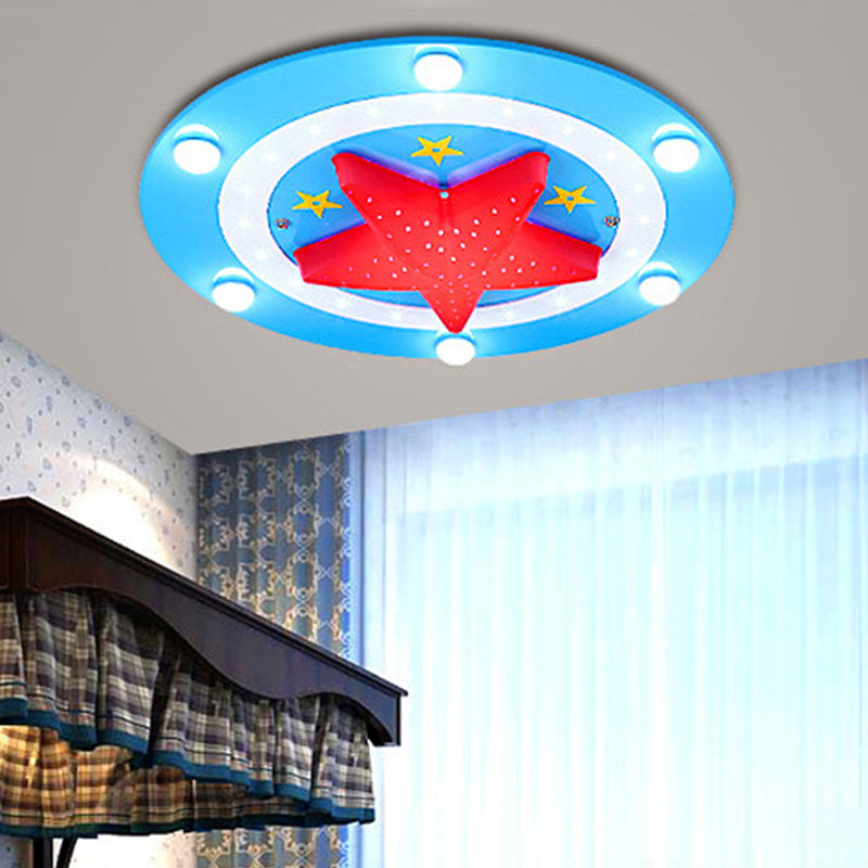 Modern Baby Bedroom Ceiling Mount Light With Star Acrylic Flush