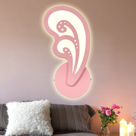 Candy Colored Cartoon Sconce Lamp For Childs Bedroom Stair Wall Pink / Wavy