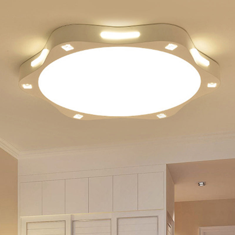 Contemporary Sun-Inspired Led Ceiling Lamp For Child Bedroom In Bright White Acrylic / 19