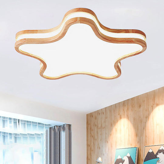 Nordic Style Acrylic White Led Ceiling Lamp For Kid’s Bedroom - Sky Mount Light / Star