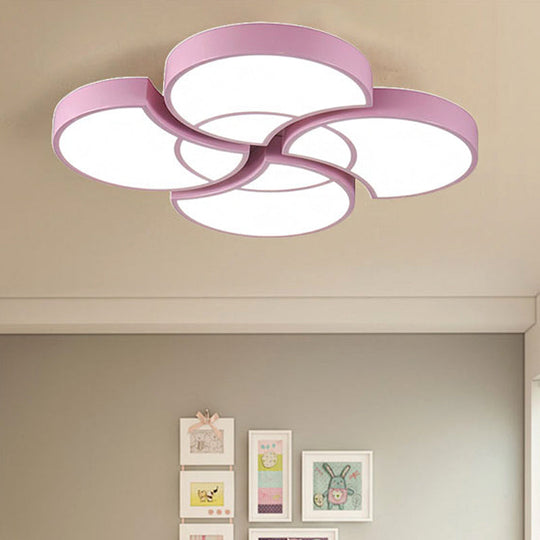 Floral Flush Ceiling Light For Kids’ Spaces - Metal And Acrylic Lamp Kindergarten Corridor