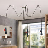 Industrial Style Black Pendant Lamp With Pipe Design And Valve For Kitchen 3 /