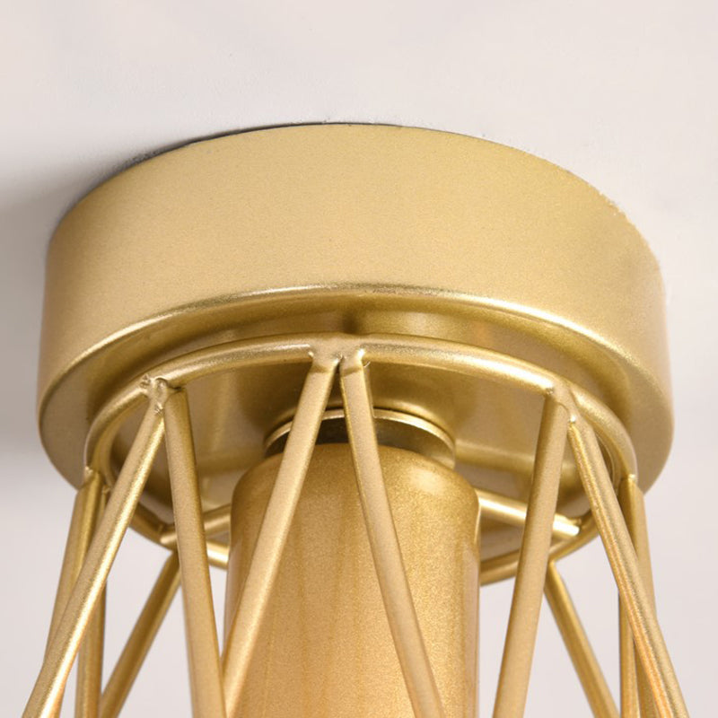 Modern Metallic Crown Flush Mount Ceiling Light For Kids | 1 - Light Black/Gold/White